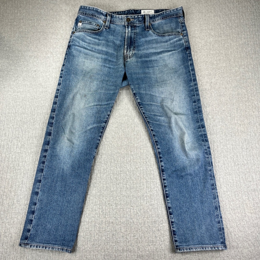 AG Adriano Goldschmied Tellis Jeans Men 34X34 Fits 34X28 Blue modern Slim‎ Light